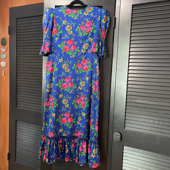 The Vampire’s Wife Toto dress in blue floral cotton, size 18 UK / 14 US. NWOT. - Picture 5 of 9